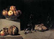 HAMEN, Juan van der, Still-Life with Fruit and Glassware